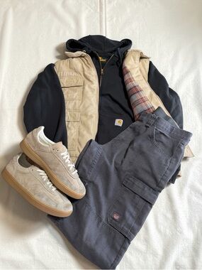 90s Scandia Woods Utility VEST Plaid Lined Mens XL